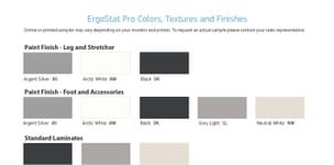 Symbiote ErgoStat Pro Standard Colors & Finishes pdf download